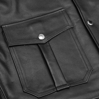 Alpha Badge – Men’s Leather Motorcycle Jacket