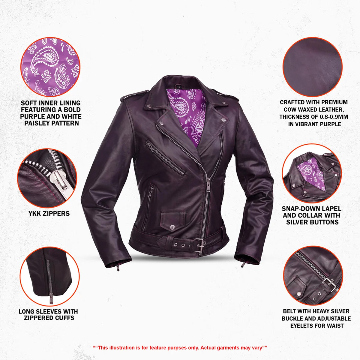 Amora – Women’s Leather Motorcycle Jacket