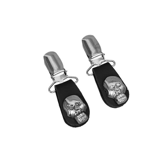 Silver Skull Boot Clips