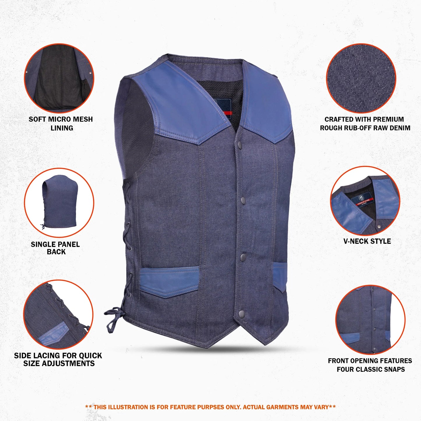 Barricade - Men’s Denim Motorcycle Vest