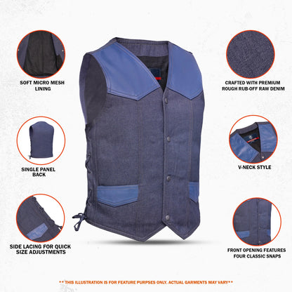 Barricade - Men’s Denim Motorcycle Vest