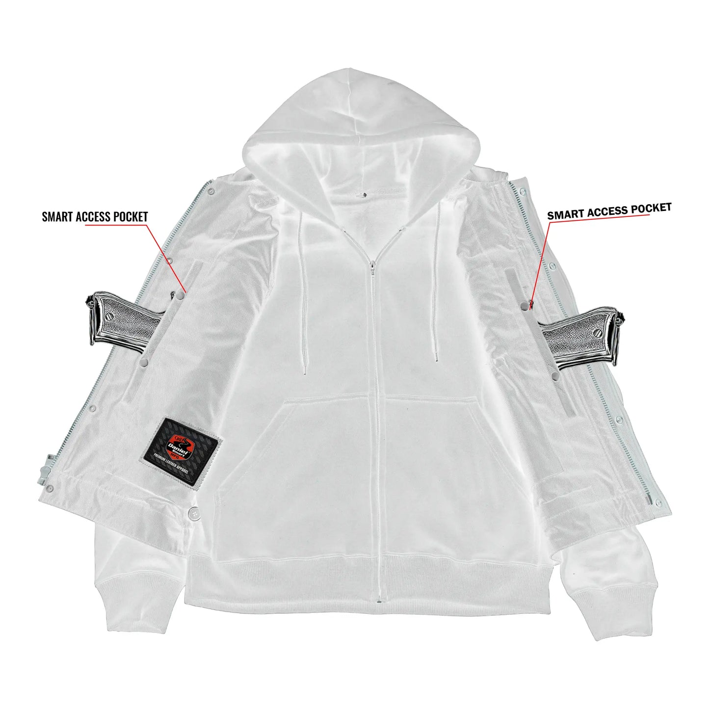 Beckett - Men’s Leather Motorcycle Vest with Hoodie