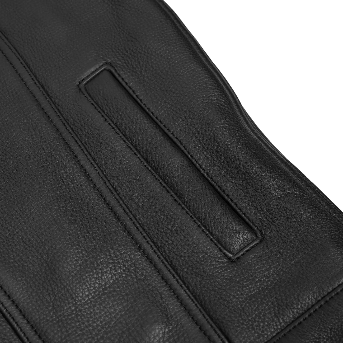 Beckett - Men’s Leather Motorcycle Vest with Hoodie