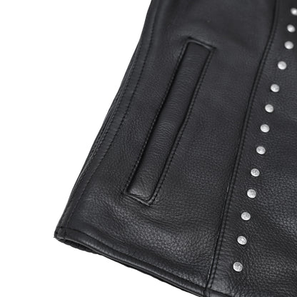 Biker Babe Women’s Studded Leather Motorcycle Vest