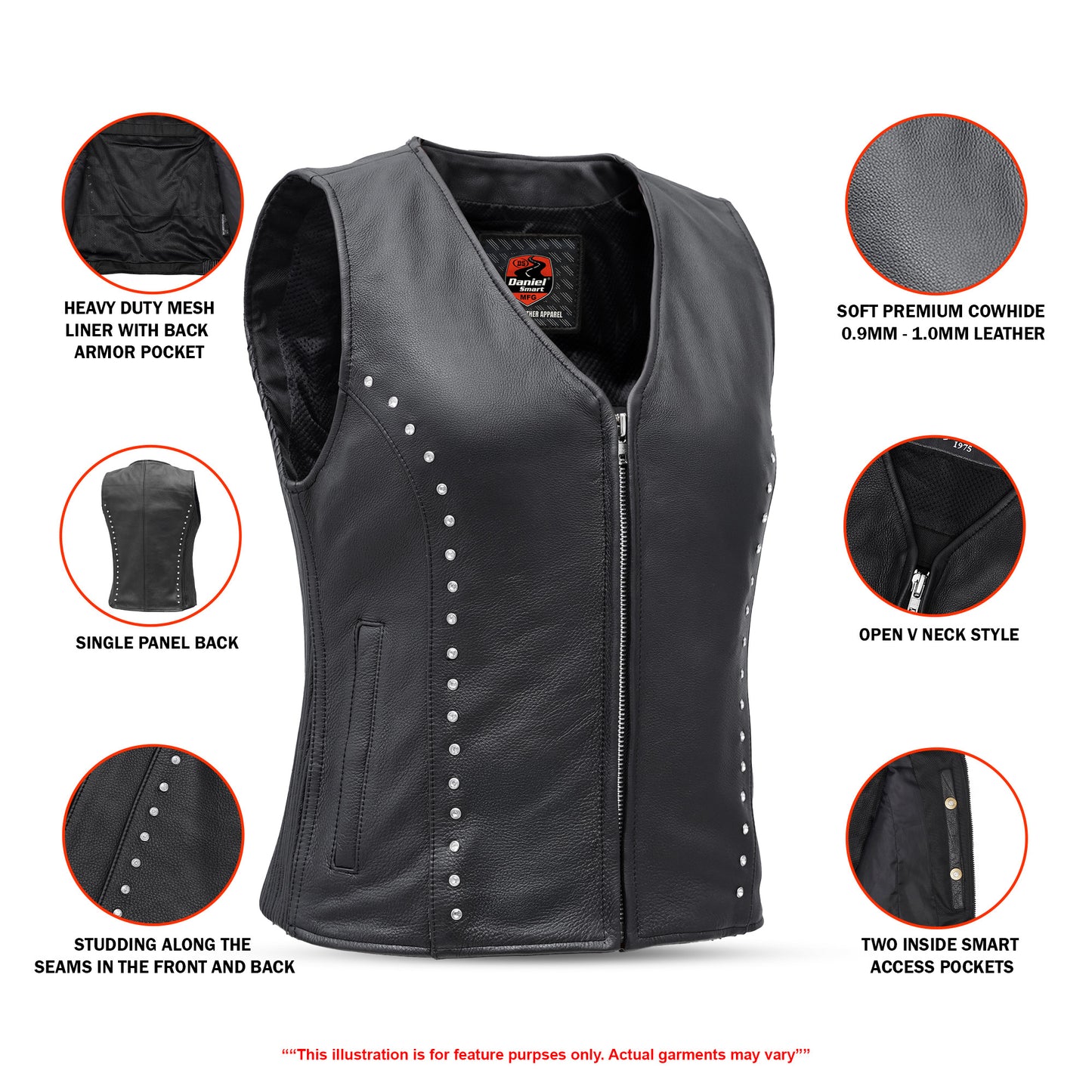 Biker Babe™ Women's Leather Motorcycle Vest