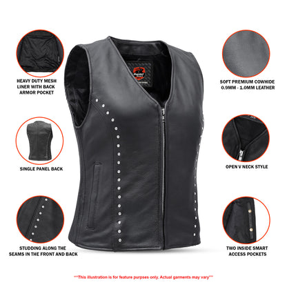 Biker Babe™ Women's Leather Motorcycle Vest
