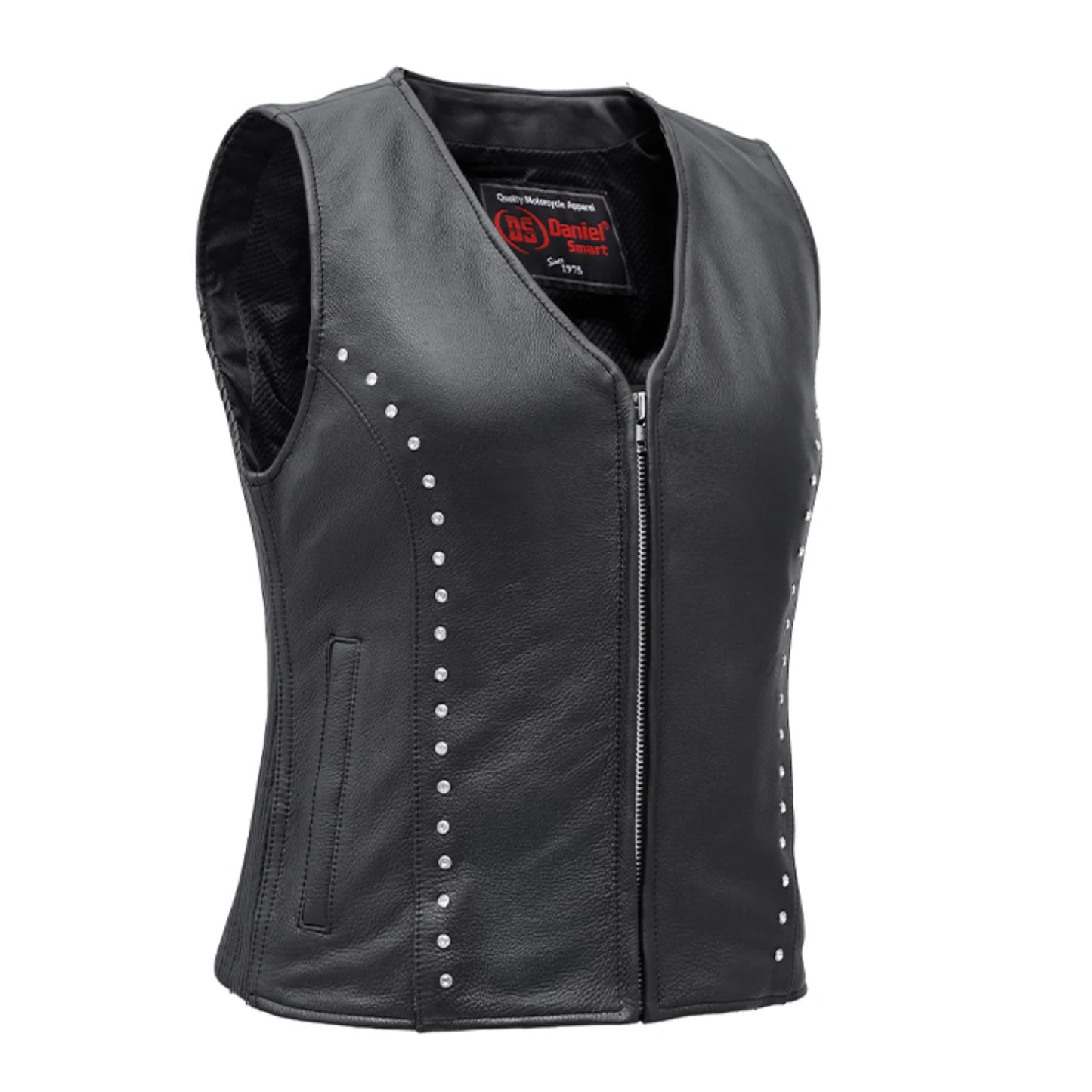 Biker Babe Women’s Studded Leather Motorcycle Vest