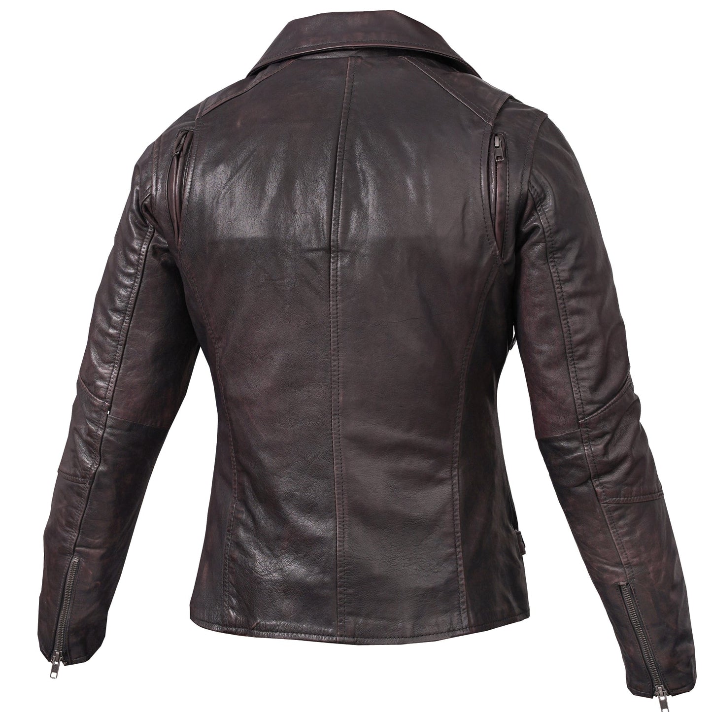 Black Pearl Women's Fashion Leather Jacket with Front Lace Accent