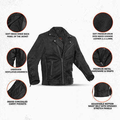 Blackend - Men’s Leather Motorcycle Jacket