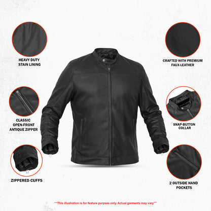Brunox – Men’s Faux Leather Motorcycle Jacket