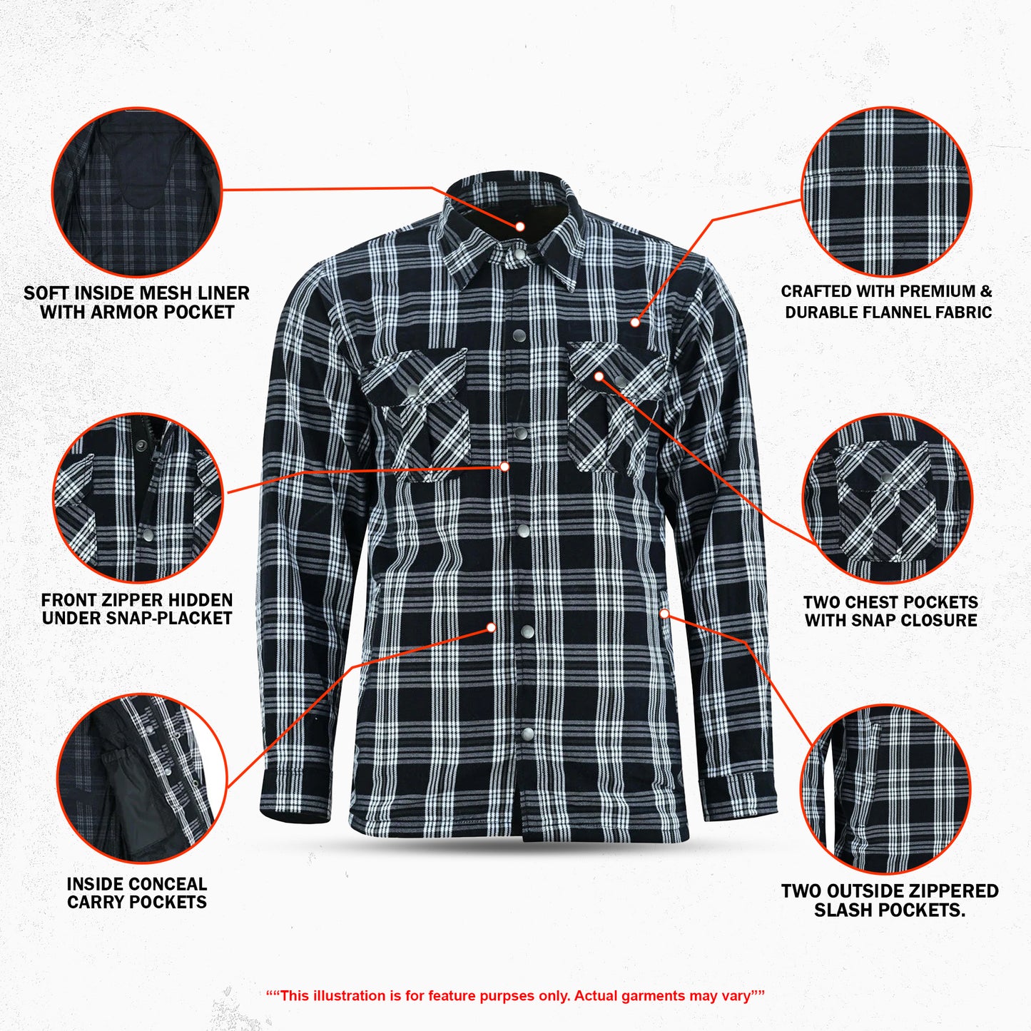 Checkered Champ Armored Men's Motorcycle Flannel Shirt