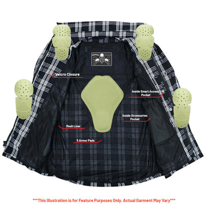 Checkered Champ Men's Black and White Armored Flannel Shirt Daniel Smart Manufacturing