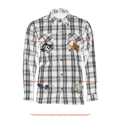 Checkered Champ Men's Black and White Armored Flannel Shirt Daniel Smart Manufacturing