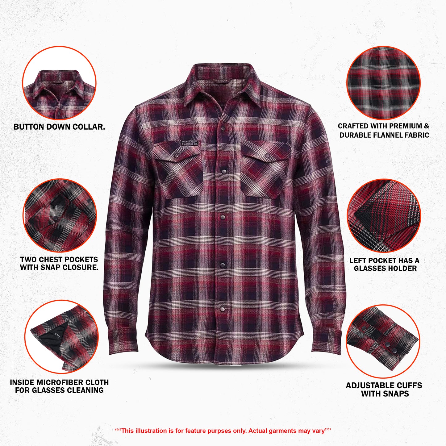 Claret Crest Men’s Maroon, Black and White Flannel
