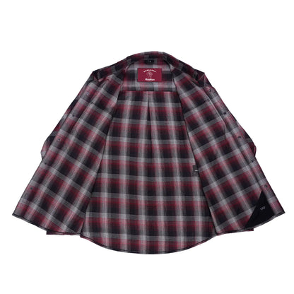 Claret Crest Men’s Maroon, Black and White Flannel