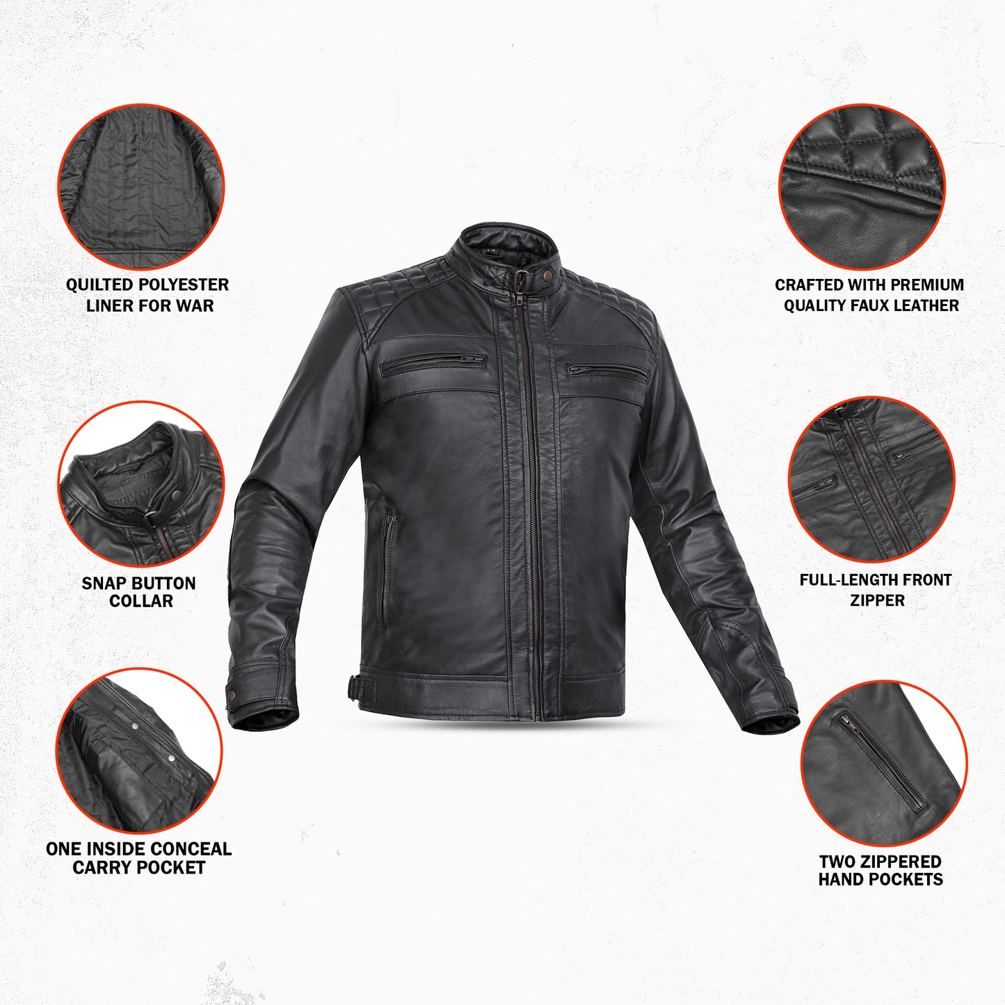 Classic Charm Men's Faux Leather Jacket