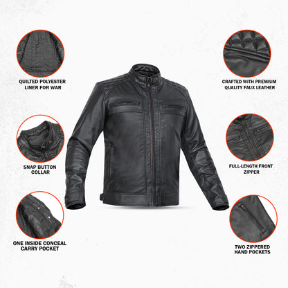 Classic Charm Men's Faux Leather Jacket