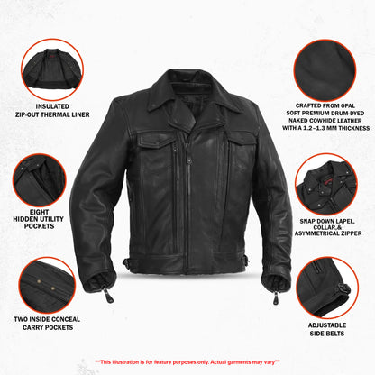 Clearway – Men’s Leather Motorcycle Jacket