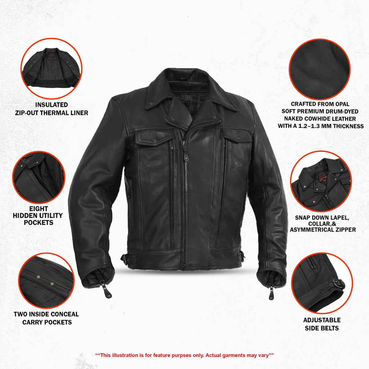 Clearway – Men’s Leather Motorcycle Jacket