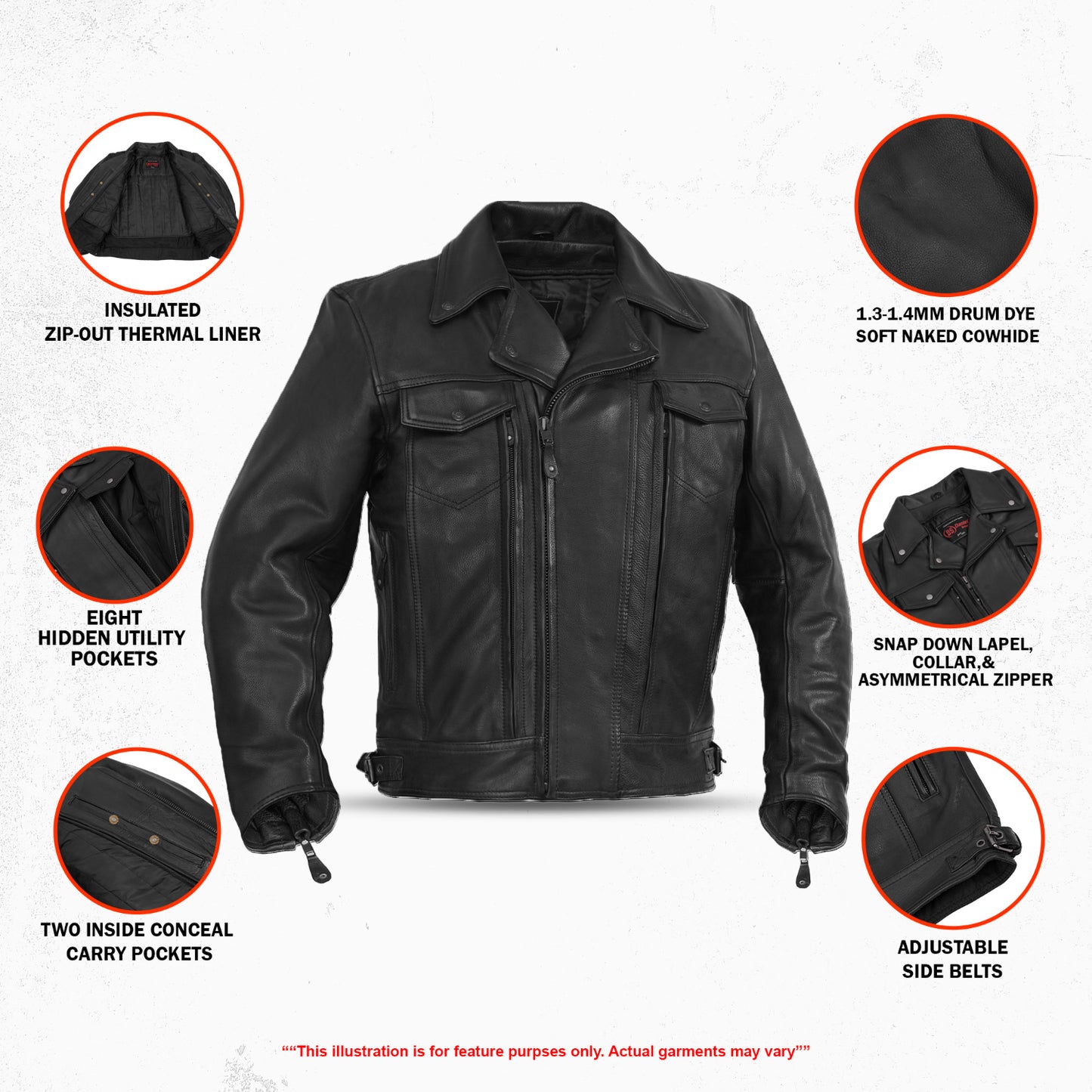 Clearway – Men’s Leather Motorcycle Jacket