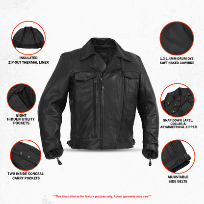 Clearway – Men’s Leather Motorcycle Jacket