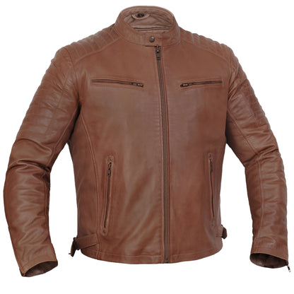 Copper Slayer Men's Sheepskin Leather Fashion Jacket with Snap Button