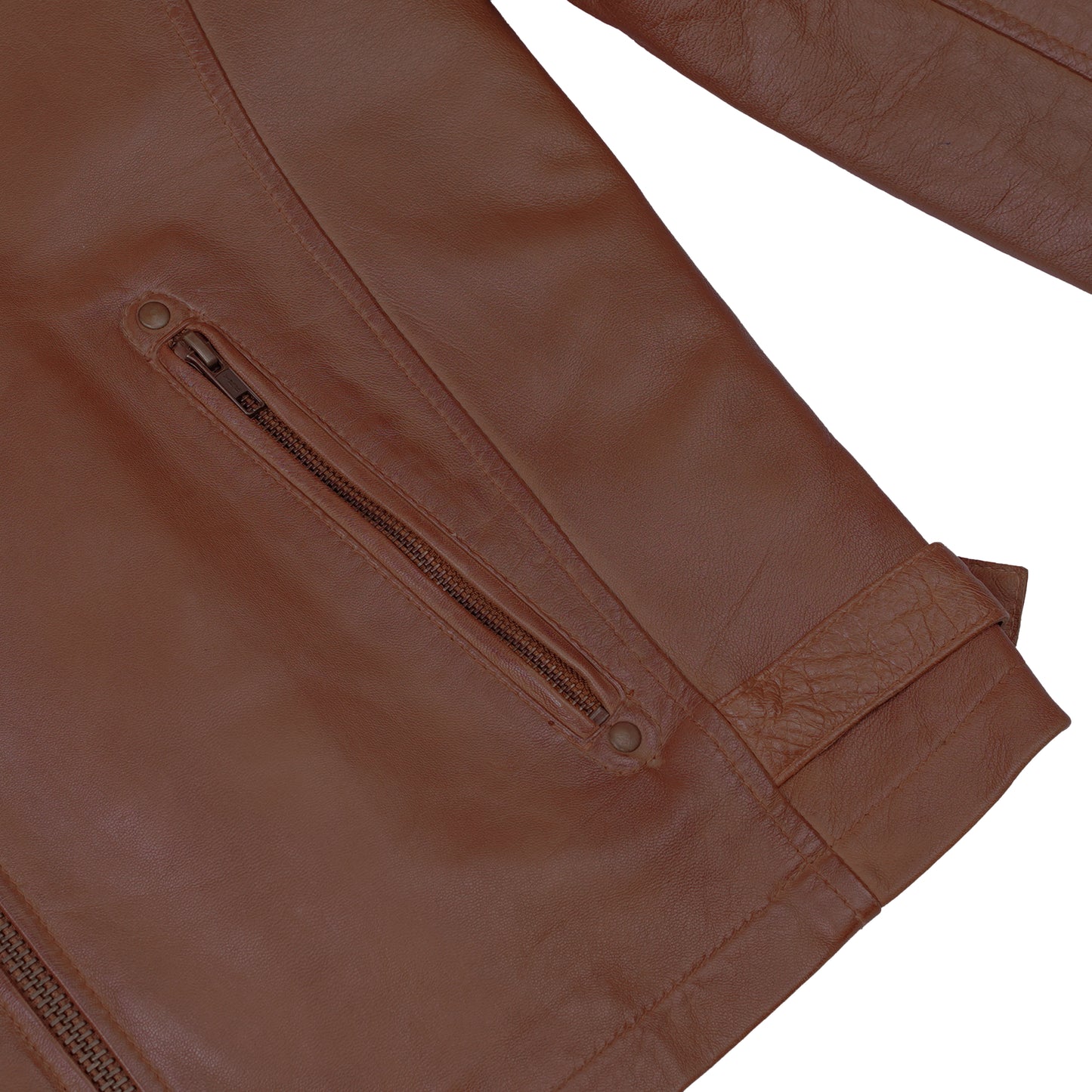 Copper Slayer Men's Sheepskin Leather Fashion Jacket with Snap Button