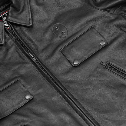 Crime Stop – Men’s Leather Motorcycle Jacket