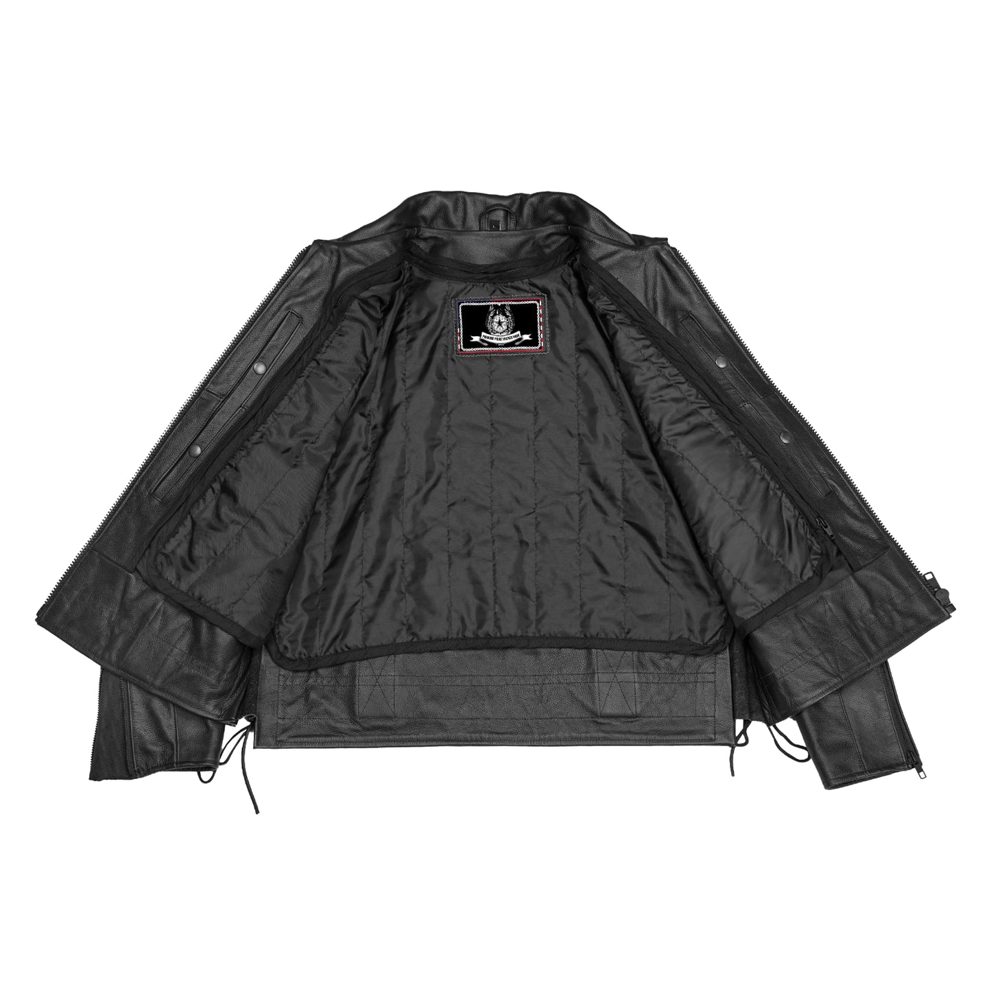 Crime Stop – Men’s Leather Motorcycle Jacket