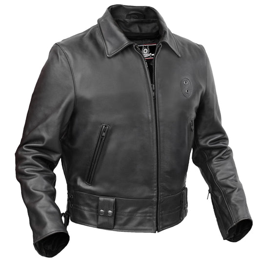 Crime Stop – Men’s Leather Motorcycle Jacket