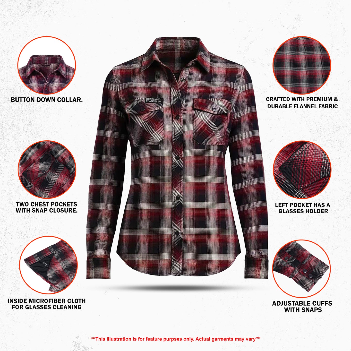 Crimson Check Women’s Maroon, Black White Flannel