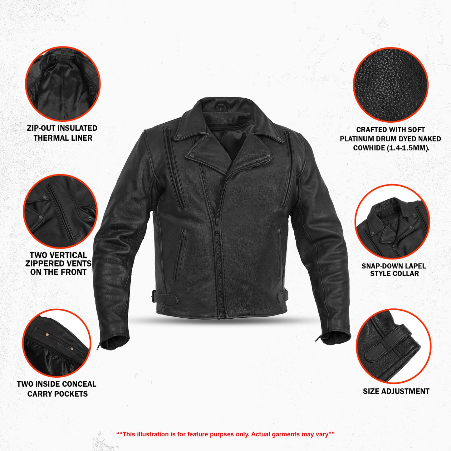 Dark Matter - Men's motorcycle leather jacket