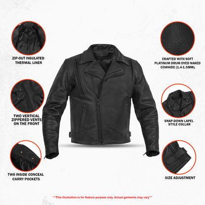 Dark Matter - Men's motorcycle leather jacket