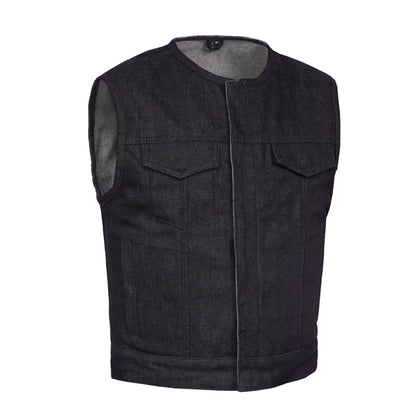 Lockshot Men's Denim Motorcycle Vest