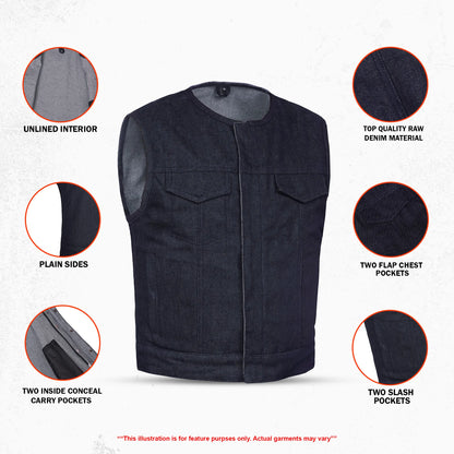 Rifleman Men's Denim Motorcycle Vest