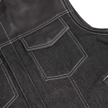 DM900 Men's Leather/Denim Combo Vest