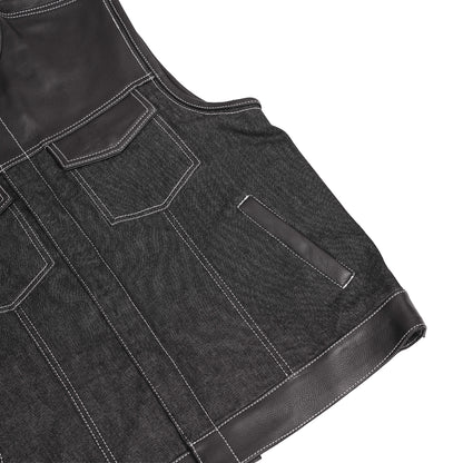 DM900 Men's Leather/Denim Combo Vest
