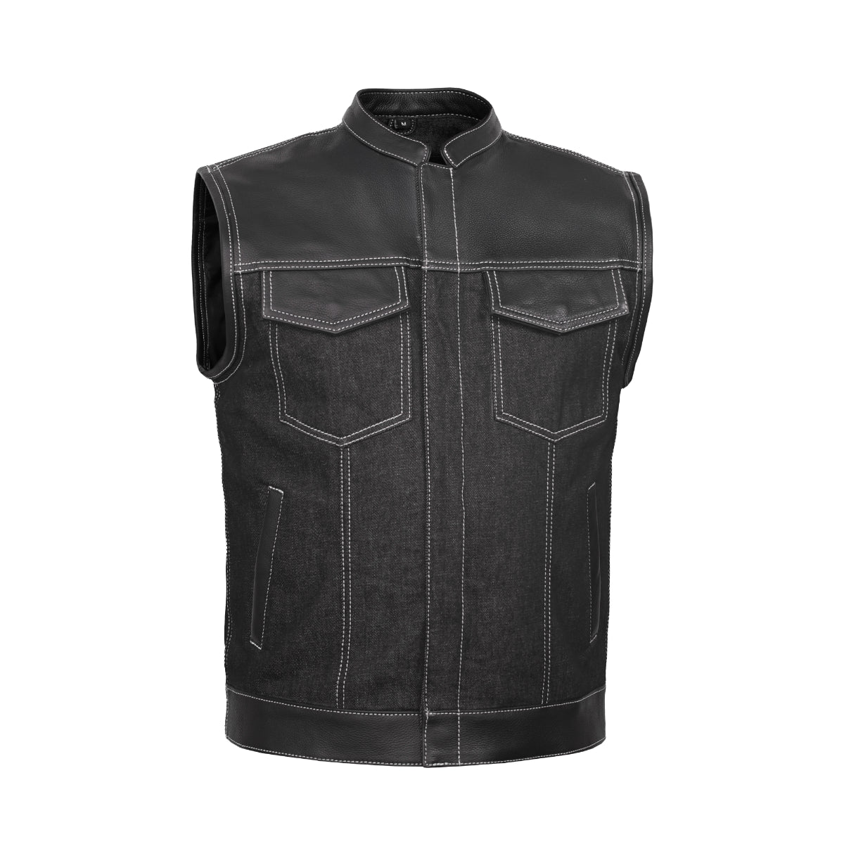 DM900 Men's Leather/Denim Combo Vest