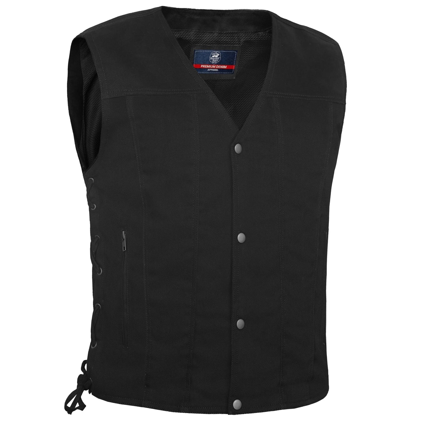 DM905BK Men's Single Back Panel Concealed Carry Denim Vest