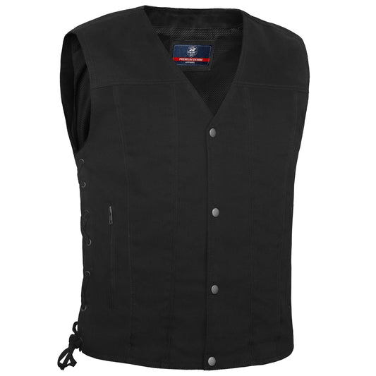 DM905BK Men's Single Back Panel Concealed Carry Denim Vest