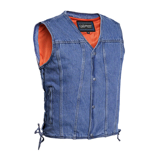 DM905BU    Men's Single Back Panel Concealed Carry Denim Vest