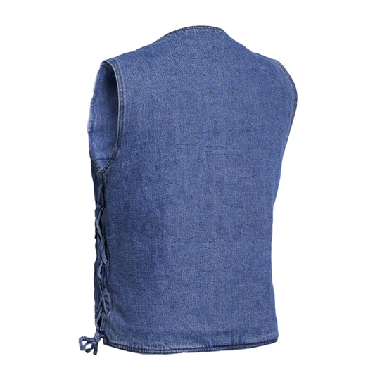 DM905BU    Men's Single Back Panel Concealed Carry Denim Vest