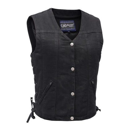DM906BK Women's Single Back Panel Concealed Carry Denim Vest
