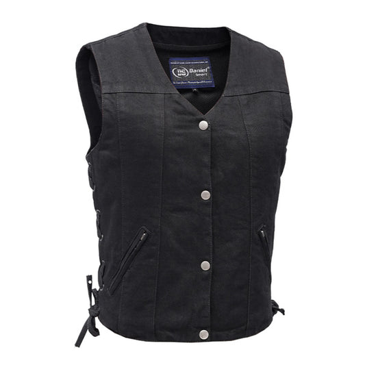 DM906BK Women's Single Back Panel Concealed Carry Denim Vest