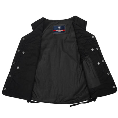 DM908  Women's Denim Longer Body &frac 34; Vest - Side Laces
