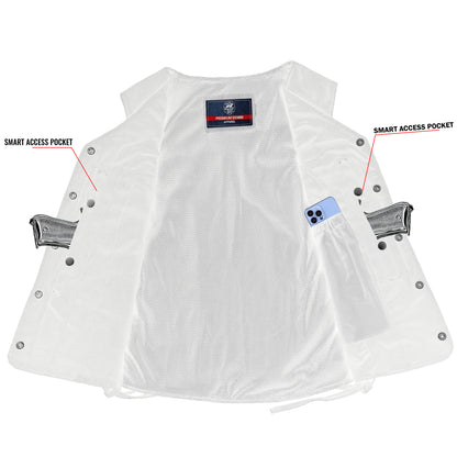 DM908  Women's Denim Longer Body &frac 34; Vest - Side Laces