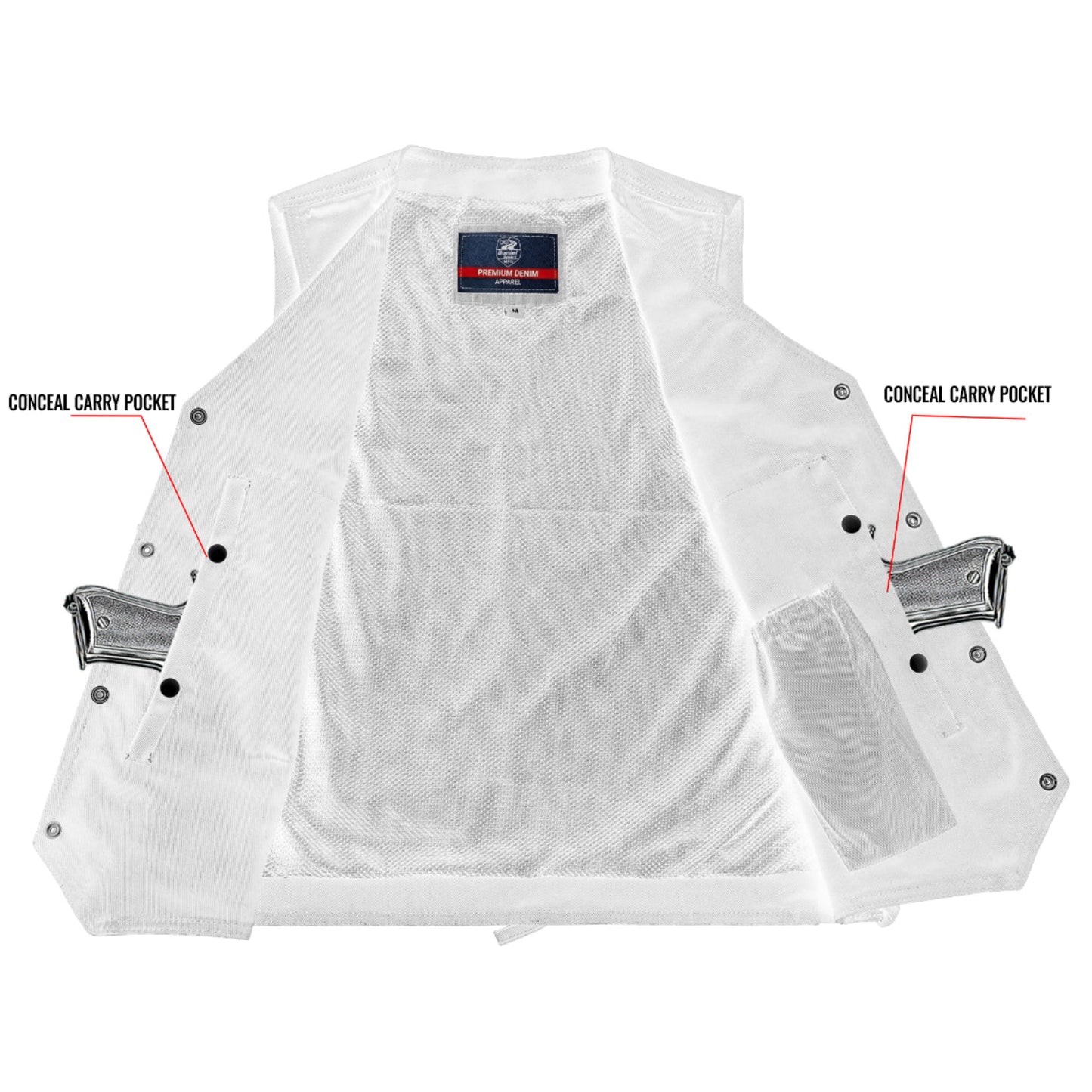 Frenzy Men's Denim Motorcycle Vest