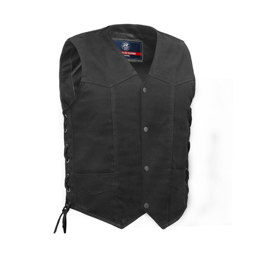 Frenzy Men's Denim Motorcycle Vest