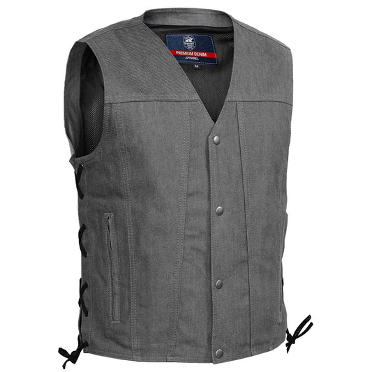 Wild Venture Men's Denim Motorcycle Vest