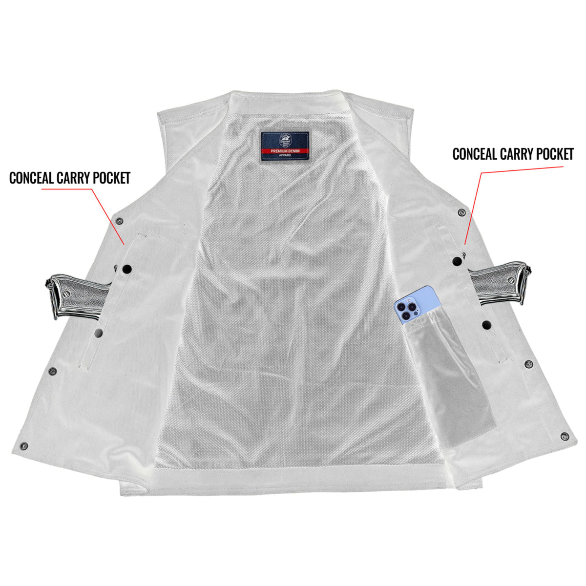 The Dark Knight Men's Denim Motorcycle Vest